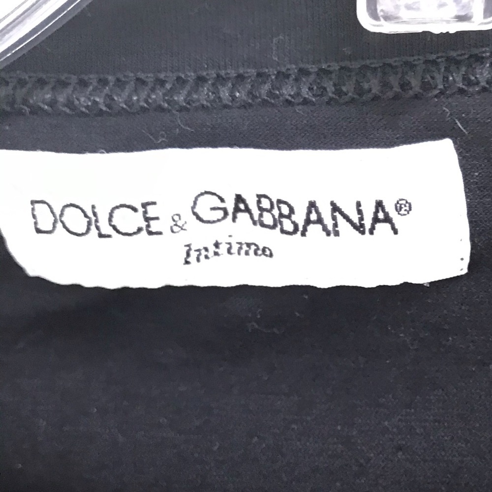 Dolce & Gabbana D&G Logo Vintage 90s L Top T Shirt Stretch Long Tunic Black Goth - Picture 14 of 16